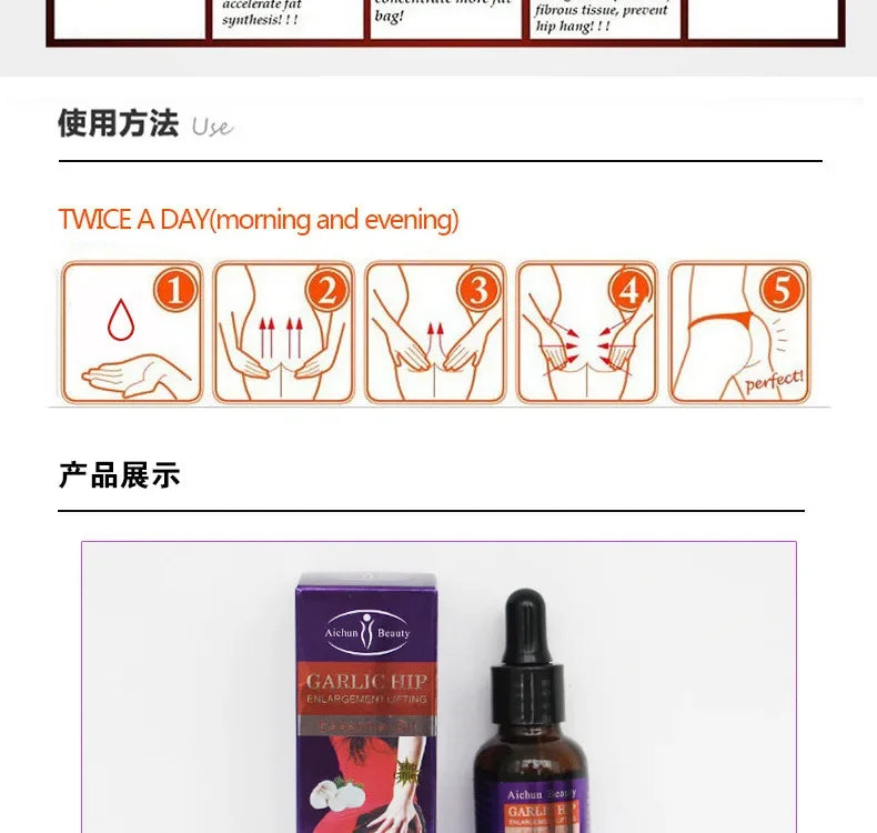 Hip and Breast Enhancement Oil Set Natural Body Shaping Treatment