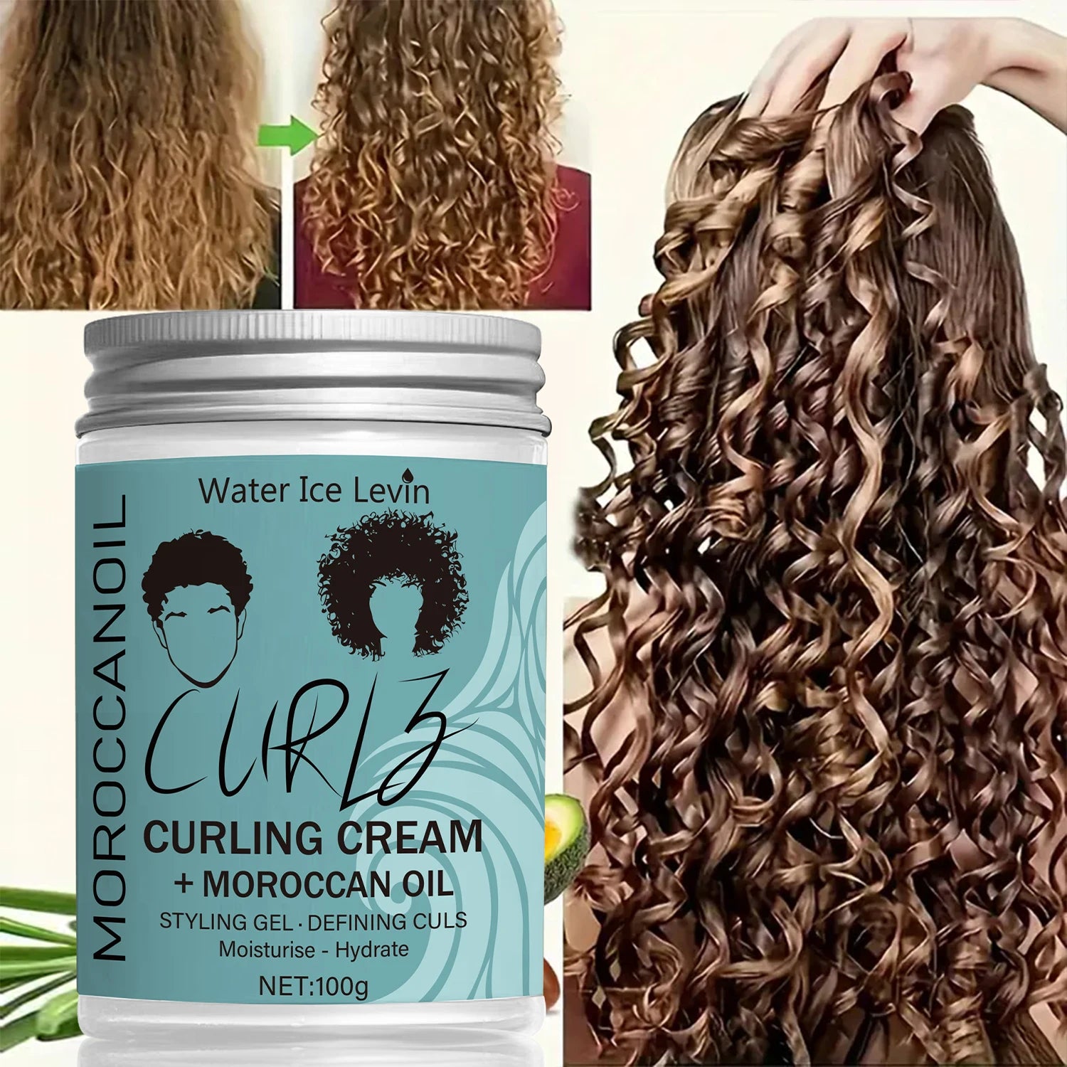 Coconut Oil Curling Cream Hydrating Curl Definition and Frizz Control
