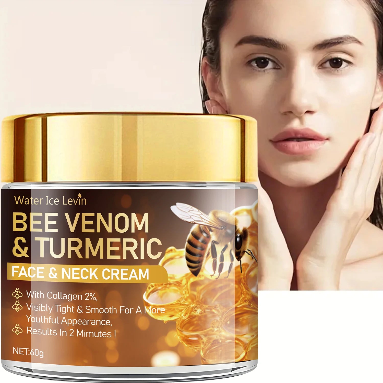 Bee Venom and Turmeric Face and Neck Firming Cream Anti Aging Moisturizer - 4