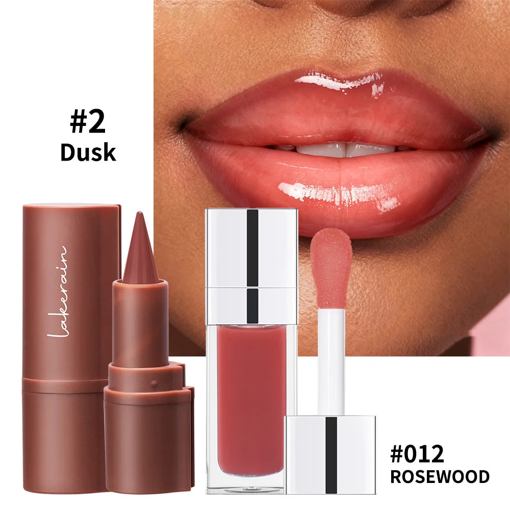 Hydrating Lip Liner and Gloss Makeup Set - 10