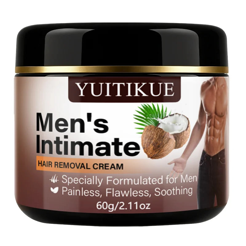 Mens Intimate Hair Removal Cream Painless Body Depilatory for Sensitive