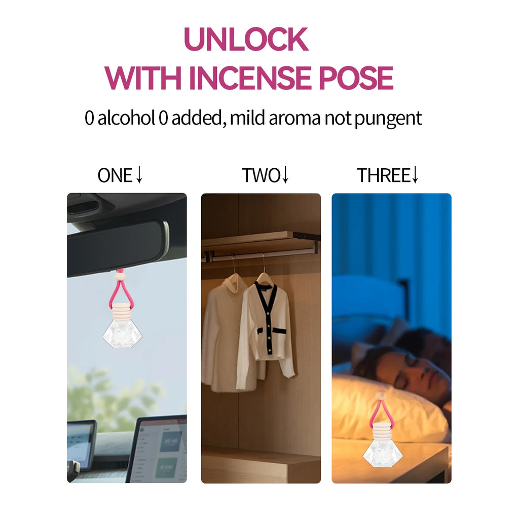 Car Air Freshener Hanging Perfume Diffuser Natural Flower Fragrance