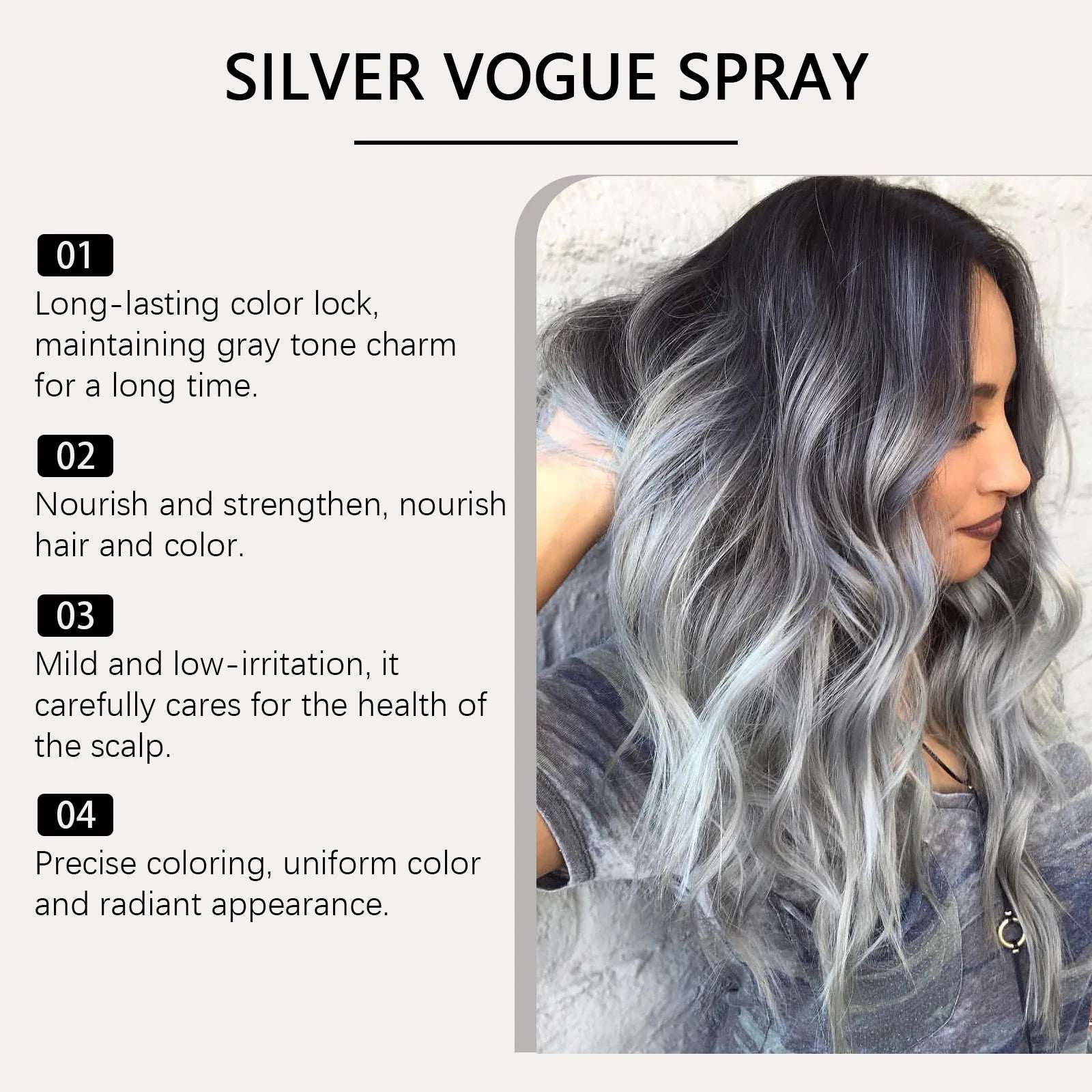 30ml Temporary Silver Hair Color Spray Washable Tint - 4