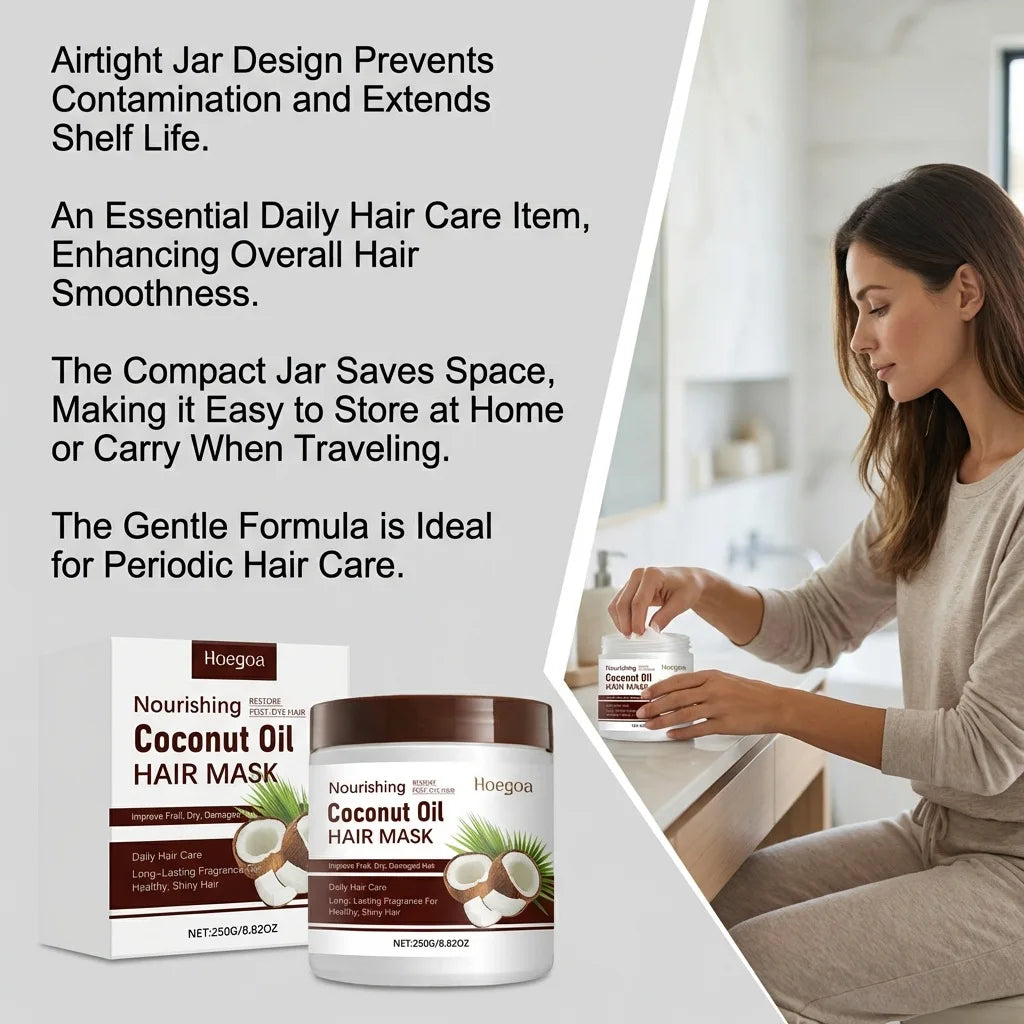 Coconut Oil Hair Mask for Deep Conditioning and Damaged Hair Repair 250g
