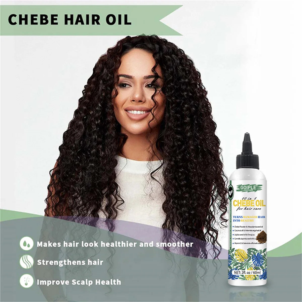 Goiple Chebe Hair Growth Set Nourishing Oil Powder and Mask Kit - 7