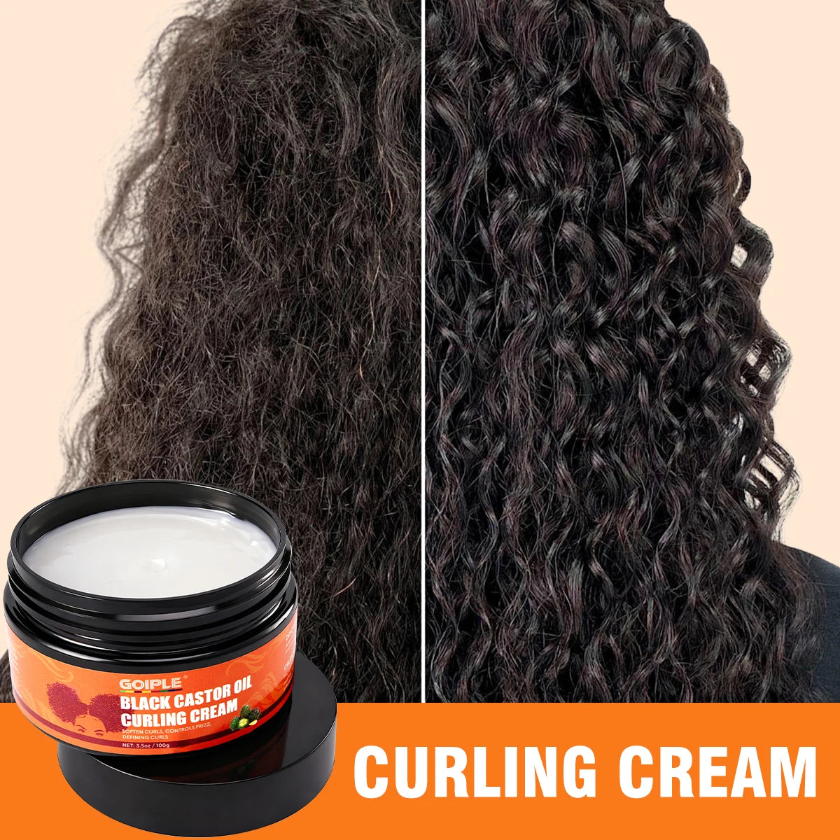 Black Castor Oil Curling Cream Hair Styling and Curl Defining Treatment - 8