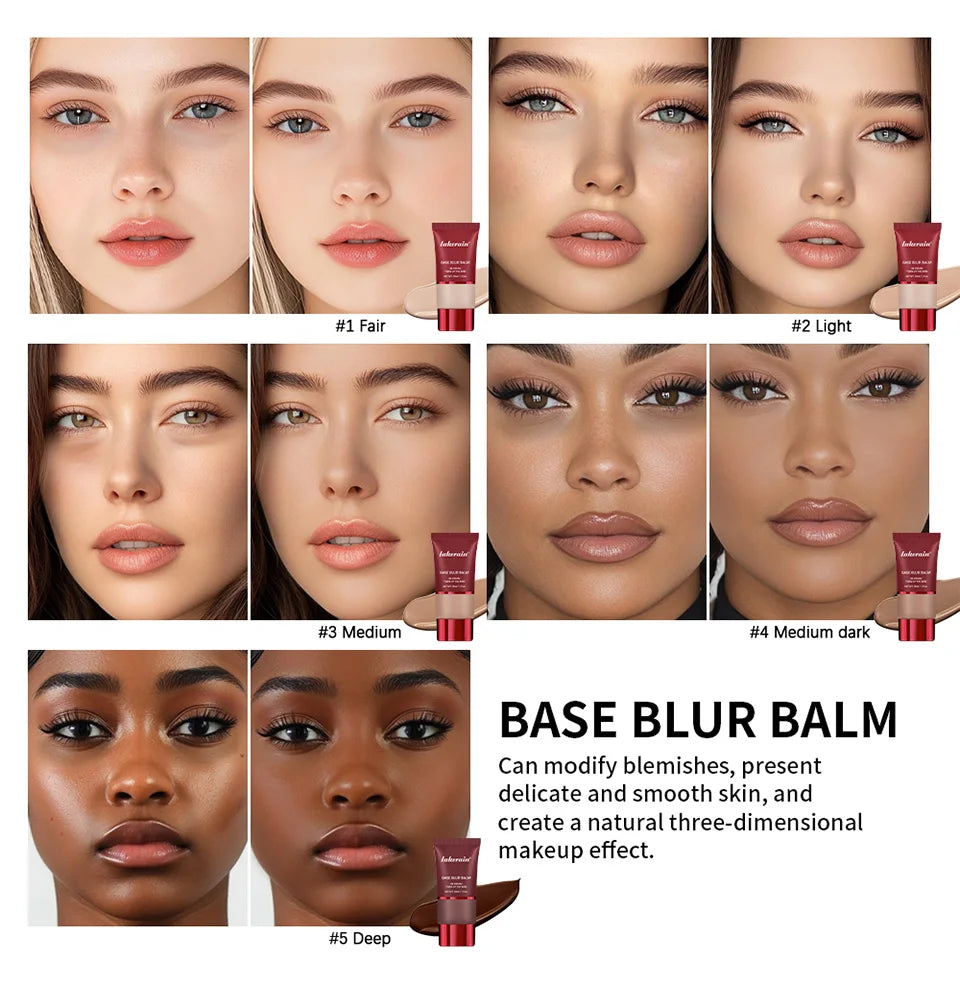 Blur Base Balm with Applicator Brush for Smooth Matte Finish - 17