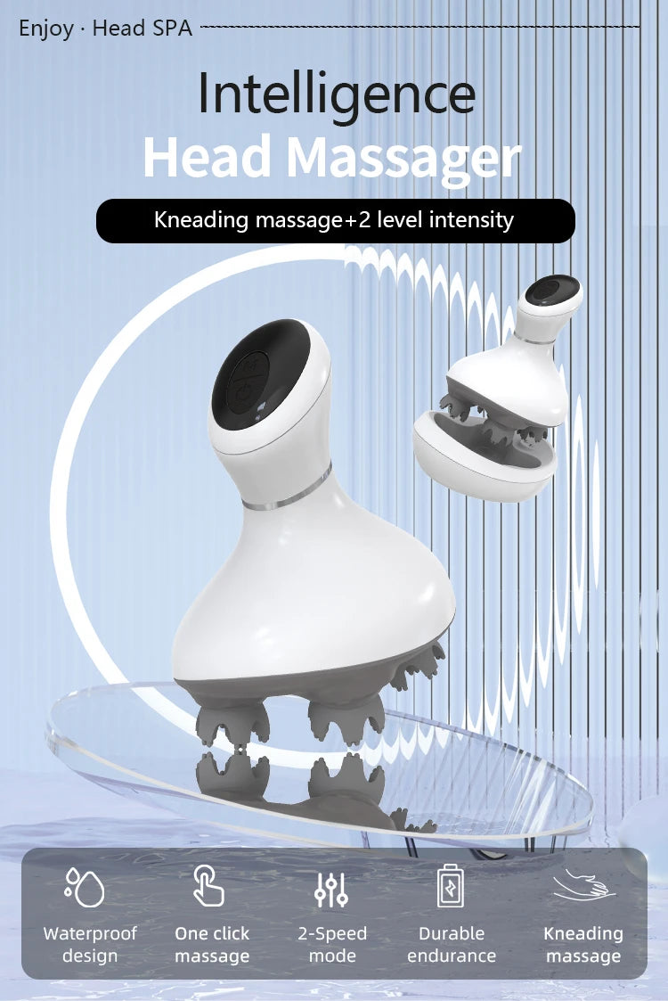 Electric Waterproof Scalp Massager for Stress Relief