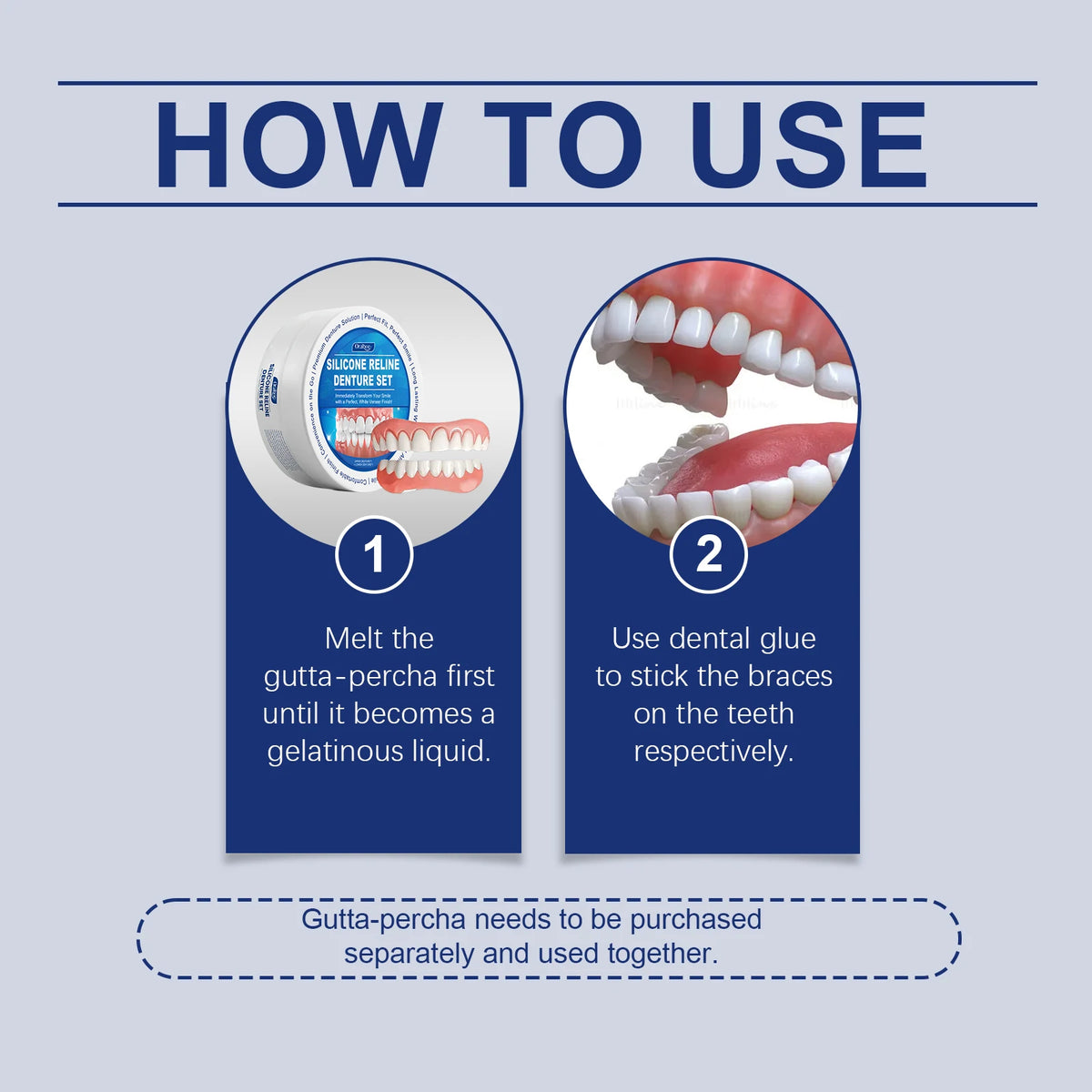 Silicone Dental Reline Kit for Temporary Tooth Repair and Smile Veneers