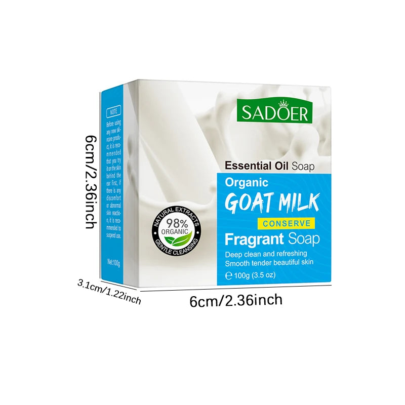 Sadoer Goat Milk Essence Soap Moisturizing Facial and Body Cleansing Bar - 4