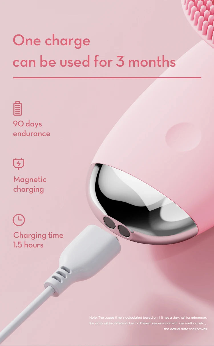 Electric Silicone Facial Cleansing Brush for Deep Pore Exfoliation