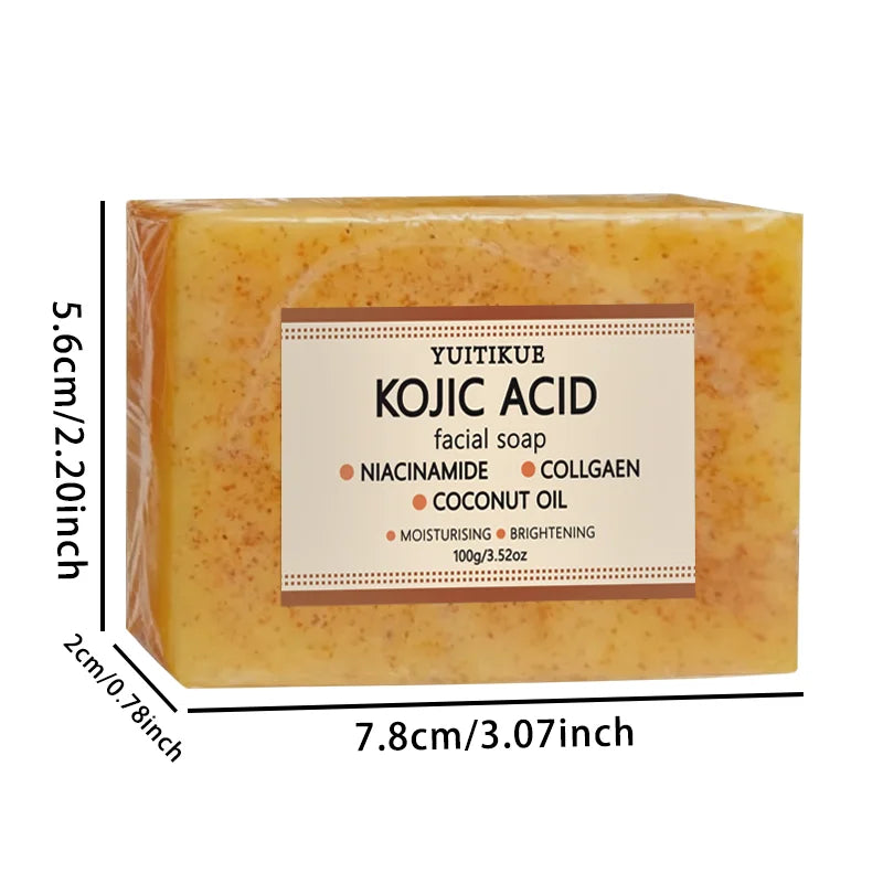 YUITIKUE Kojic Acid Facial Soap Brightening Cleansing Bar with Collagen - 8