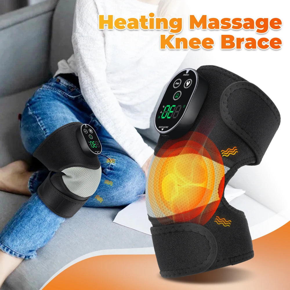 Cordless Heated Vibration Knee Massager Wrap for Joint Pain Relief - 1