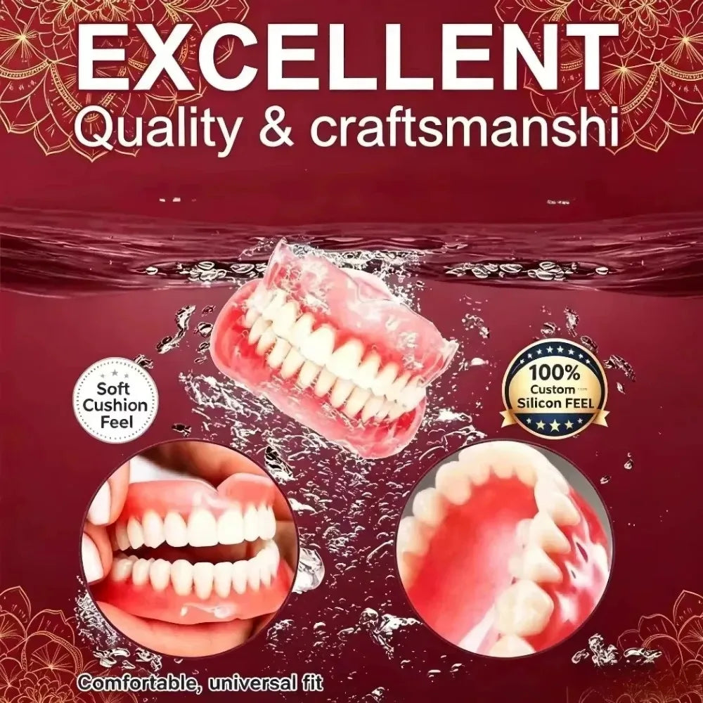Comfortable Silicone Denture Set with Care and Storage Kit - 2
