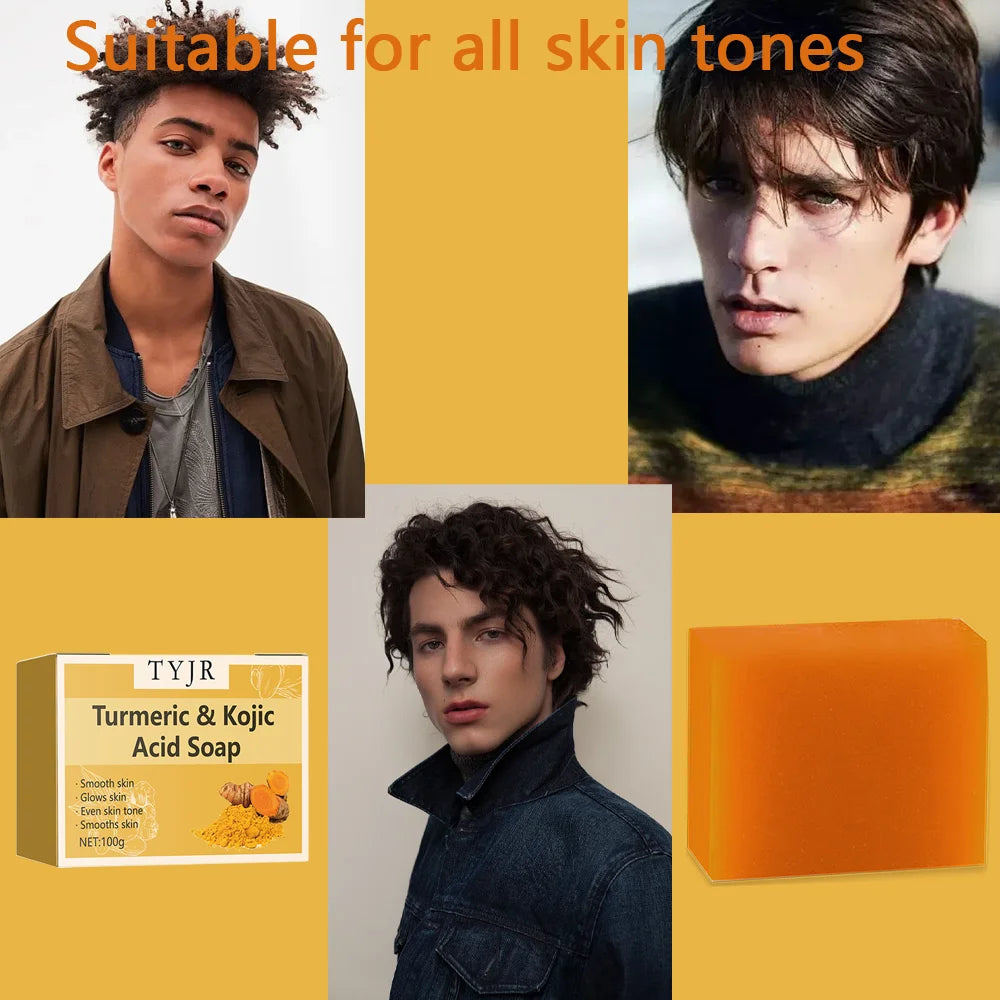 Turmeric Kojic Acid Soap Brightening Face and Body Cleansing Bar - 4