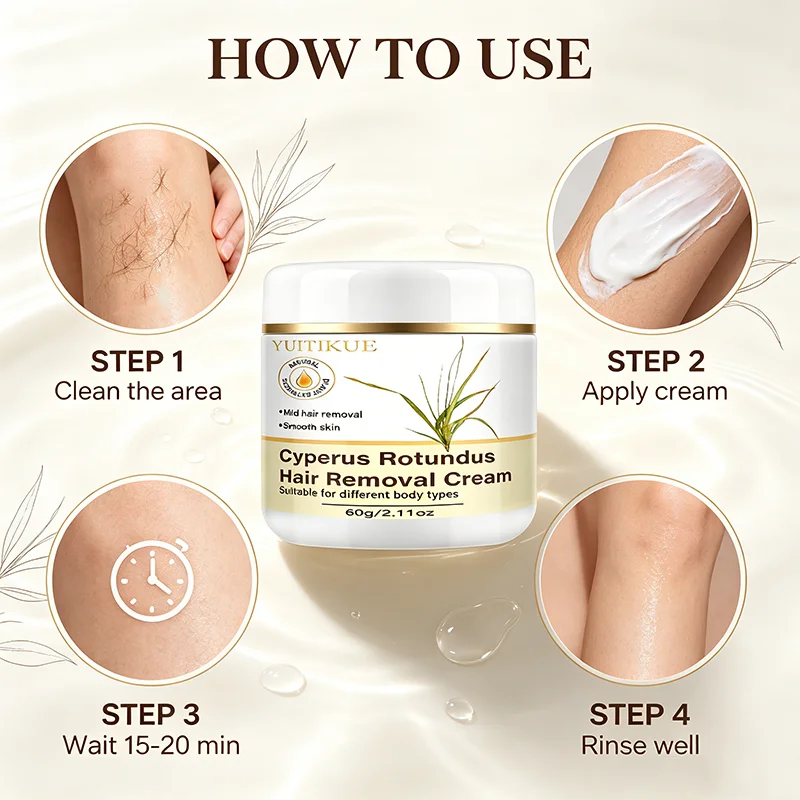 YUITIKUE Cyperus Rotundus Natural Hair Removal Cream for Silky Skin