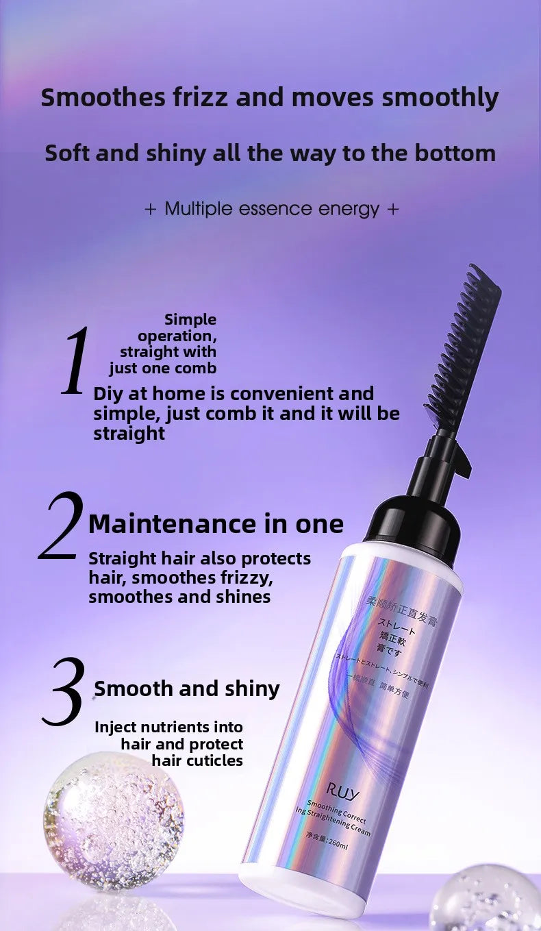 260ml RUY Hair Straightening Cream with Integrated Comb Applicator - 11