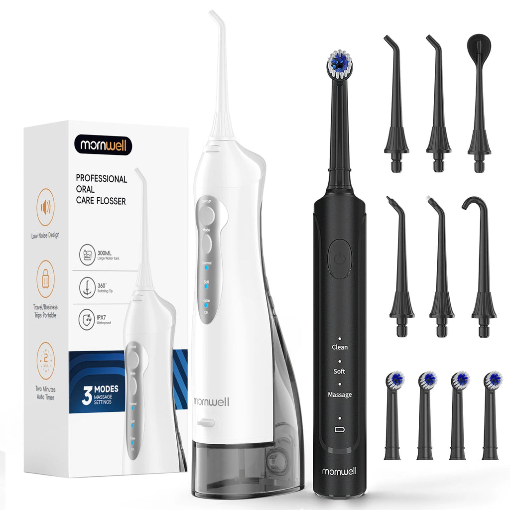 Electric Toothbrush and Water Flosser Oral Care Combo
