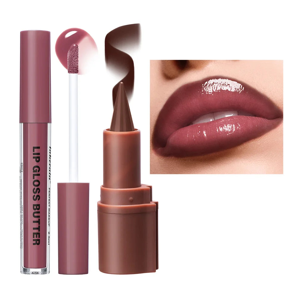 Hydrating Lip Liner and Gloss Makeup Set