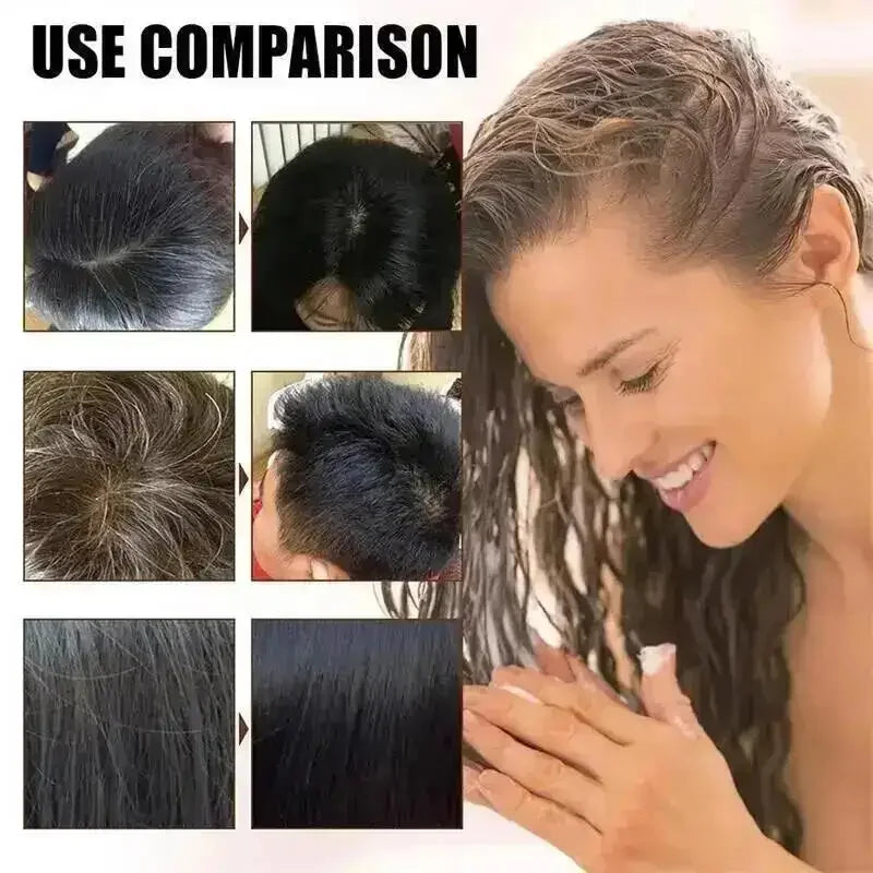 100ml 3 in 1 Herbal Hair Dye Shampoo for Gray Hair Coverage - 12