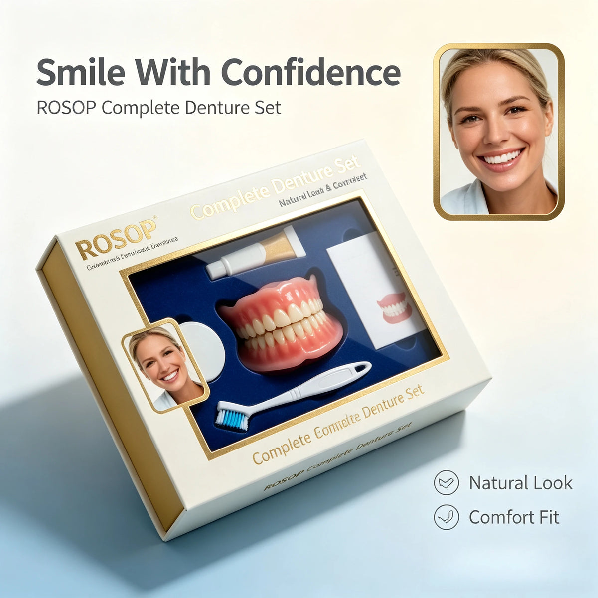 Cosmetic Denture Set for Natural Smile Makeover