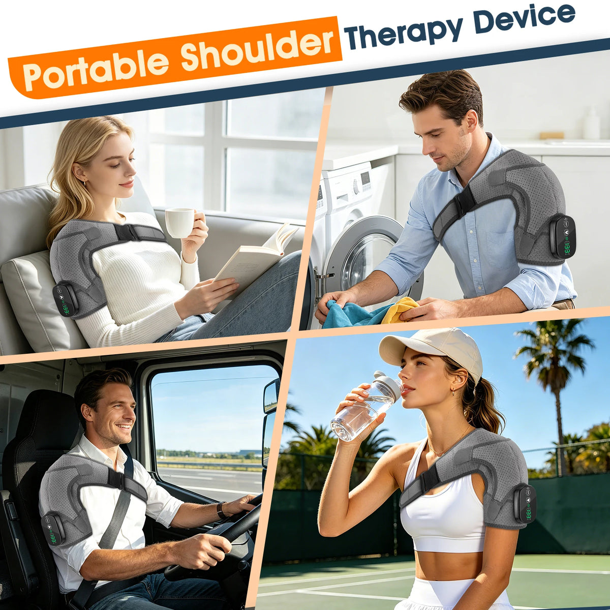 Cordless Heated Shoulder Massager with Vibration