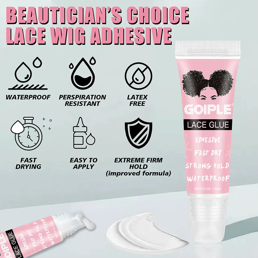 Waterproof Lace Wig Adhesive Glue for Hair Replacement Systems 3 Piece - 5