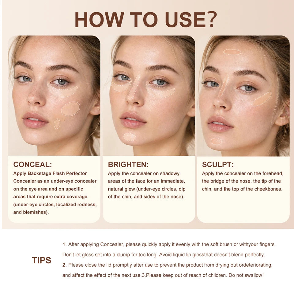Full Coverage Waterproof Liquid Concealer for Dark Circles and Blemishes - 14