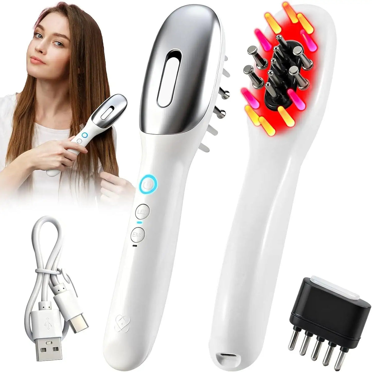 Electric Scalp Massager and Hair Oil Applicator Comb