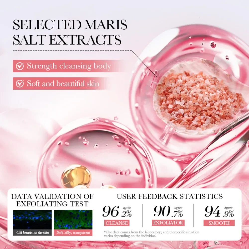 Sadoer Pink Himalayan Salt Body Scrub Exfoliating Pore Cleanser 240g