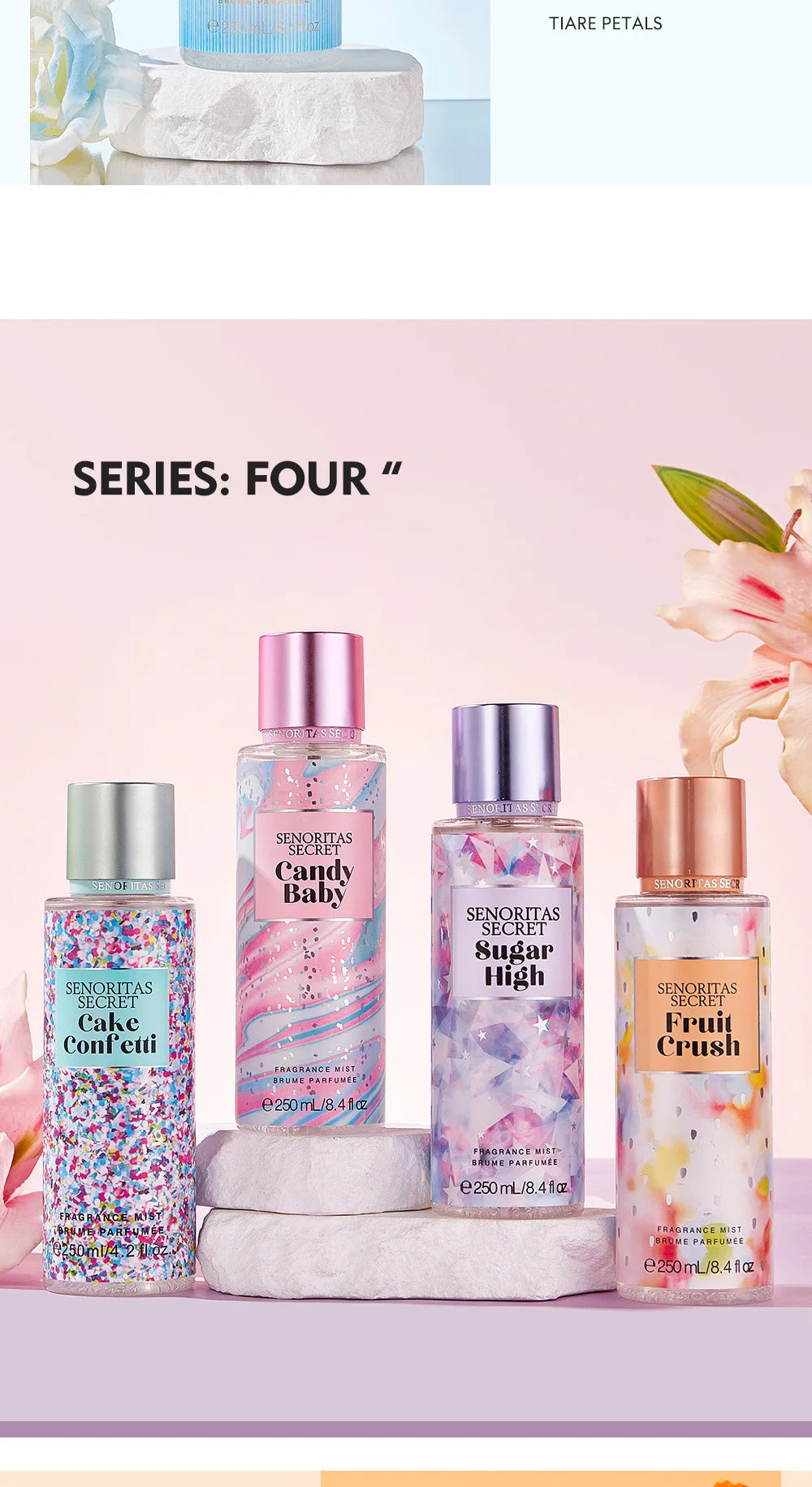 Floral Fruit Fragrance Mist Women Body Spray Vanilla Scent 250ml