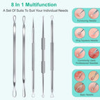 Professional Stainless Steel Blackhead and Pimple Extractor Tool Kit