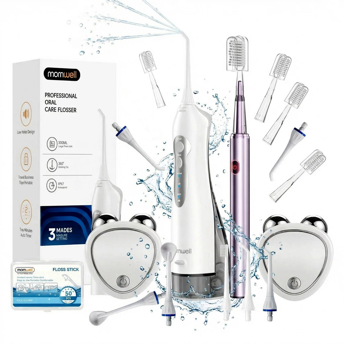 Professional Oral Care Kit with Water Flosser and Electric Toothbrush
