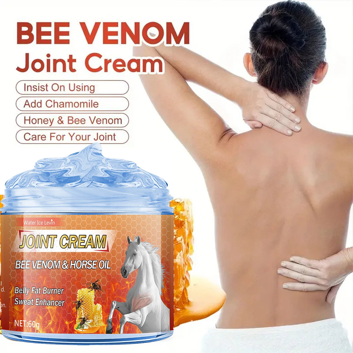 Bee Venom and Horse Oil Joint Cream Moisturizing Recovery Balm 60g - 6