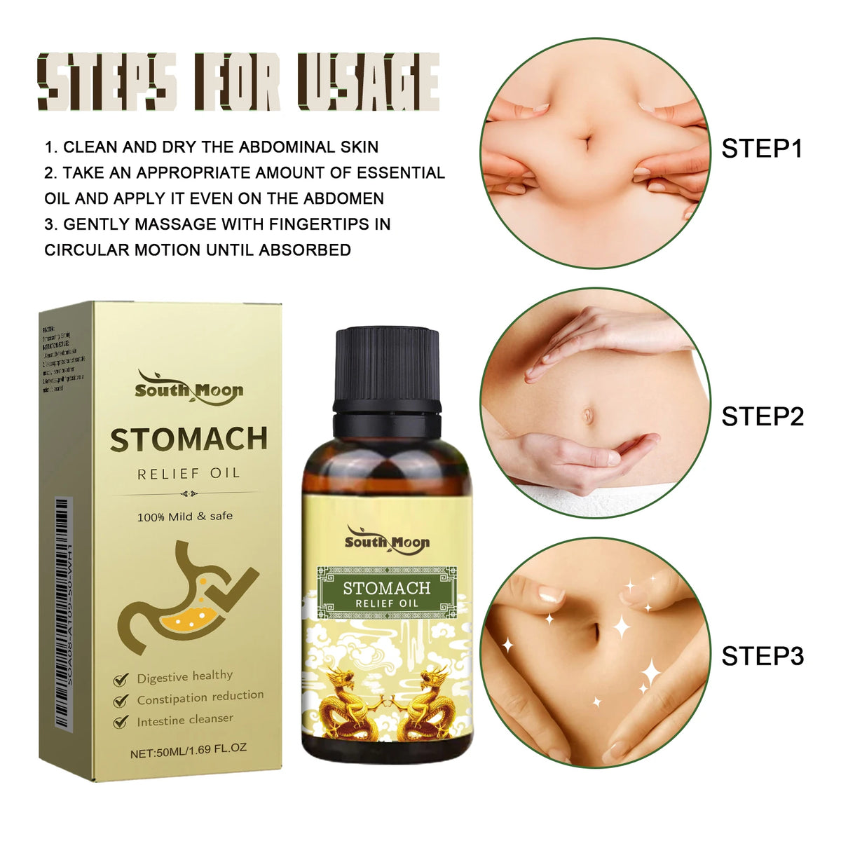 Herbal Abdominal Massage Oil for Natural Stomach Relief
