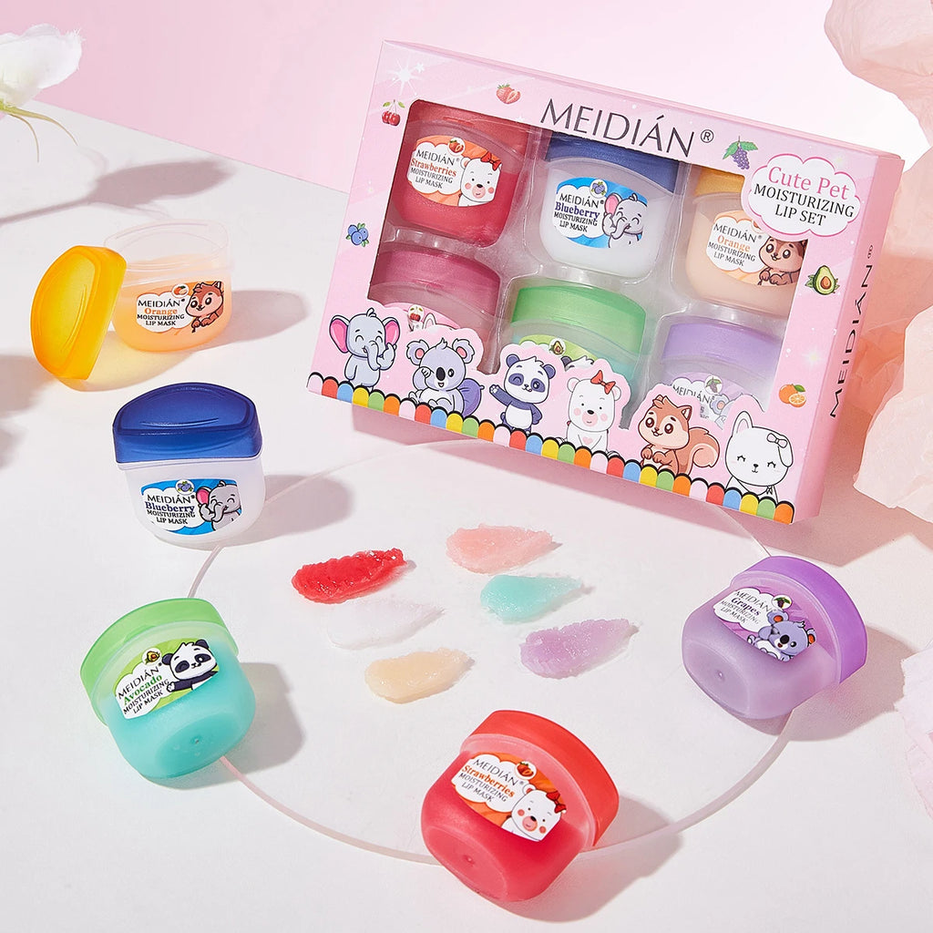 Meidian Fruity Lip Balm Set Moisturizing Lip Care Treatment