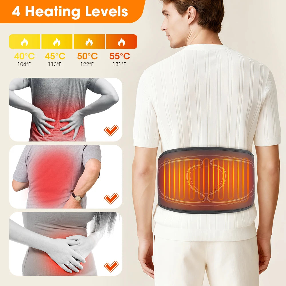 Cordless Heated Back Massage Belt with Air Compression