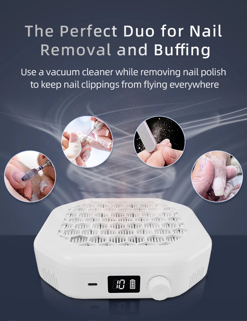 Rechargeable Cordless Nail Dust Collector for Manicures