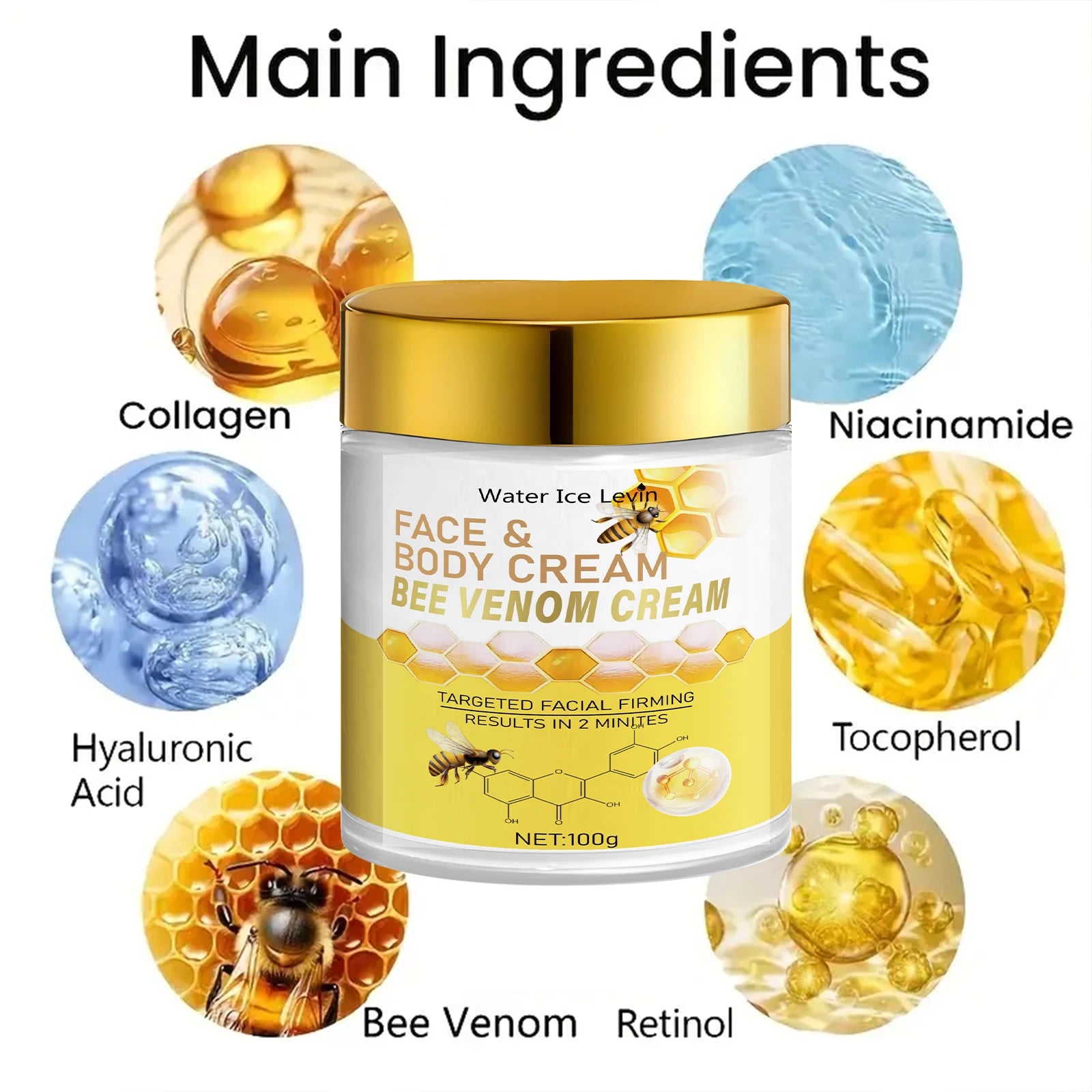 Bee Venom Firming Cream Anti Aging Face and Body Moisturizer - 5