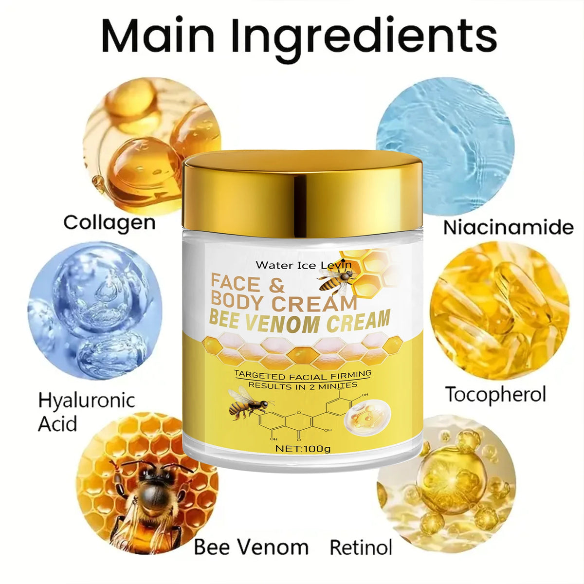 Bee Venom Firming Cream Anti Aging Face and Body Moisturizer