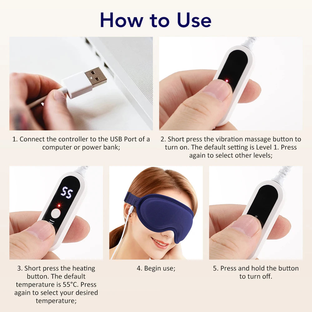 Heated Eye Mask for Dry Eyes and Strain Relief