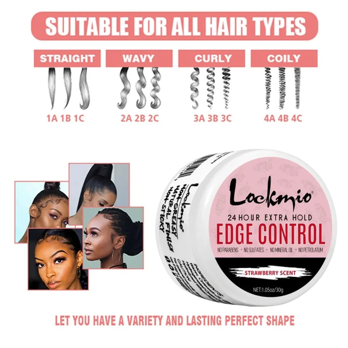 Lockmio Edge Control Wax Hair Styling Gel and Finishing Pomade Kit