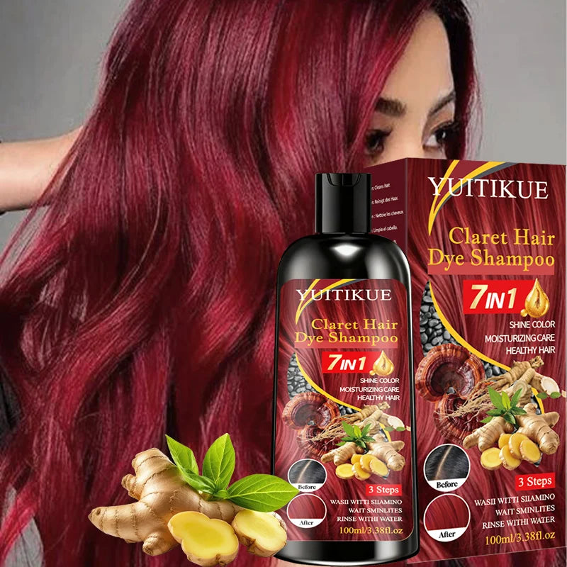 7 in 1 Claret Herbal Hair Dye Shampoo 100ml - 1