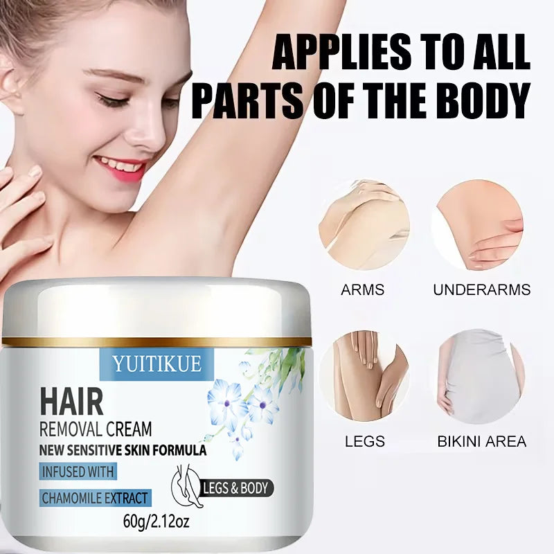 YUITIKUE Hair Removal Cream 60g Sensitive Skin Formula for Body