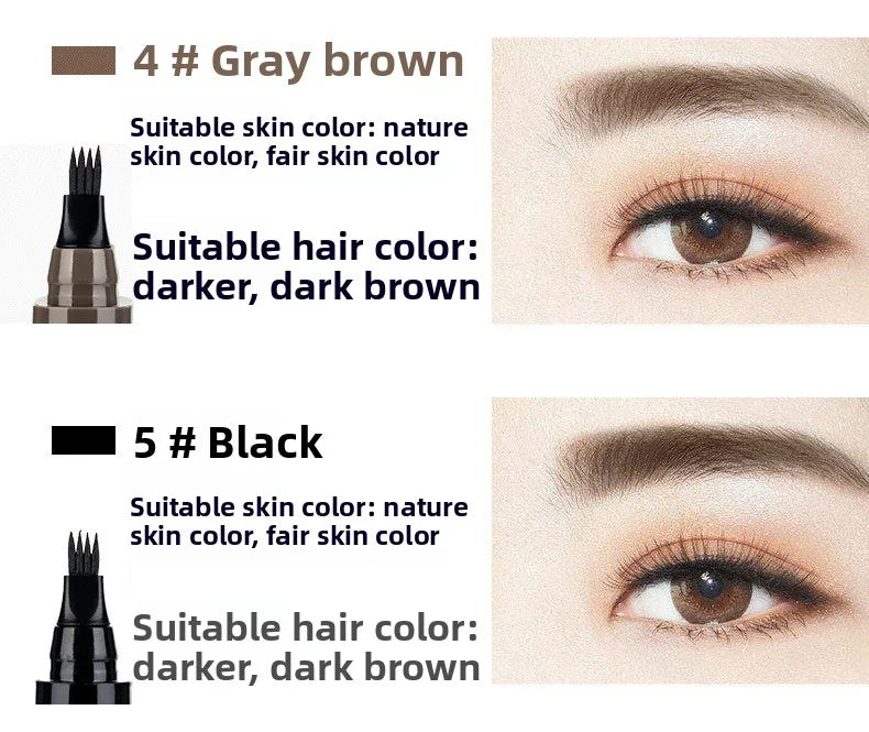 4-Tip Eyebrow Pencil Waterproof Liquid Brow Pen Microblading Pen - 12