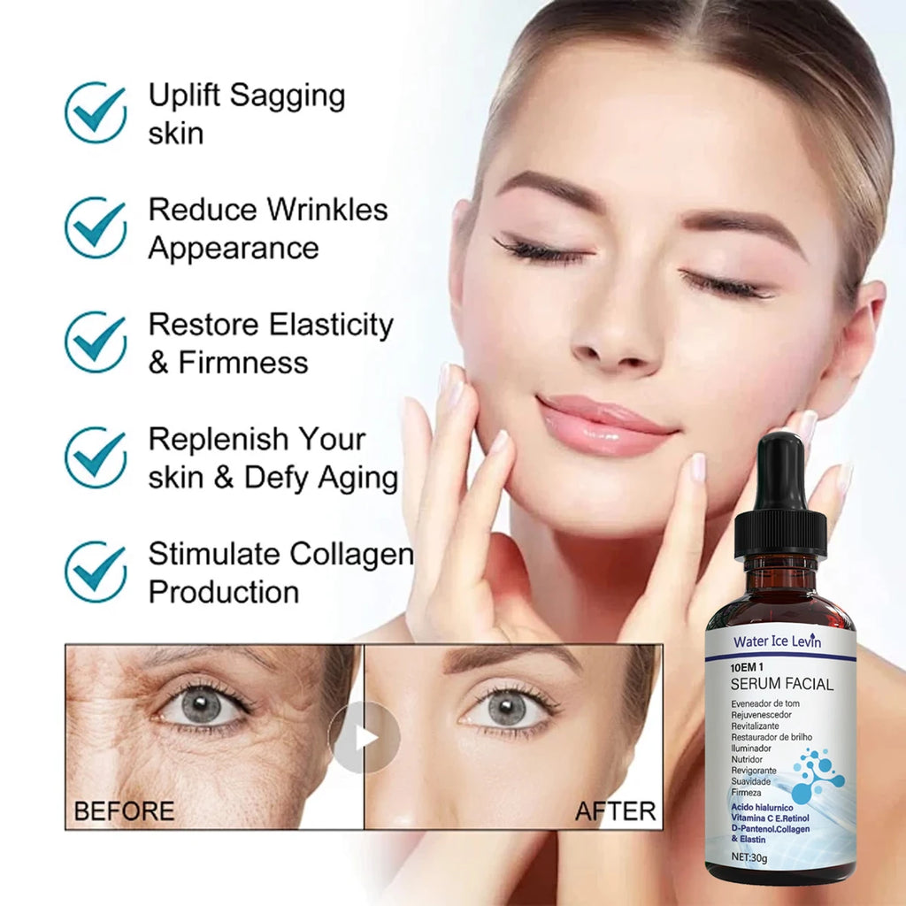 10 in 1 Retinol Face Serum Hyaluronic Acid Vitamin C Anti Aging Skin Care