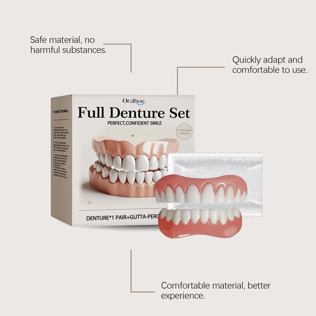 Temporary Silicone Denture Set for Smile Restoration