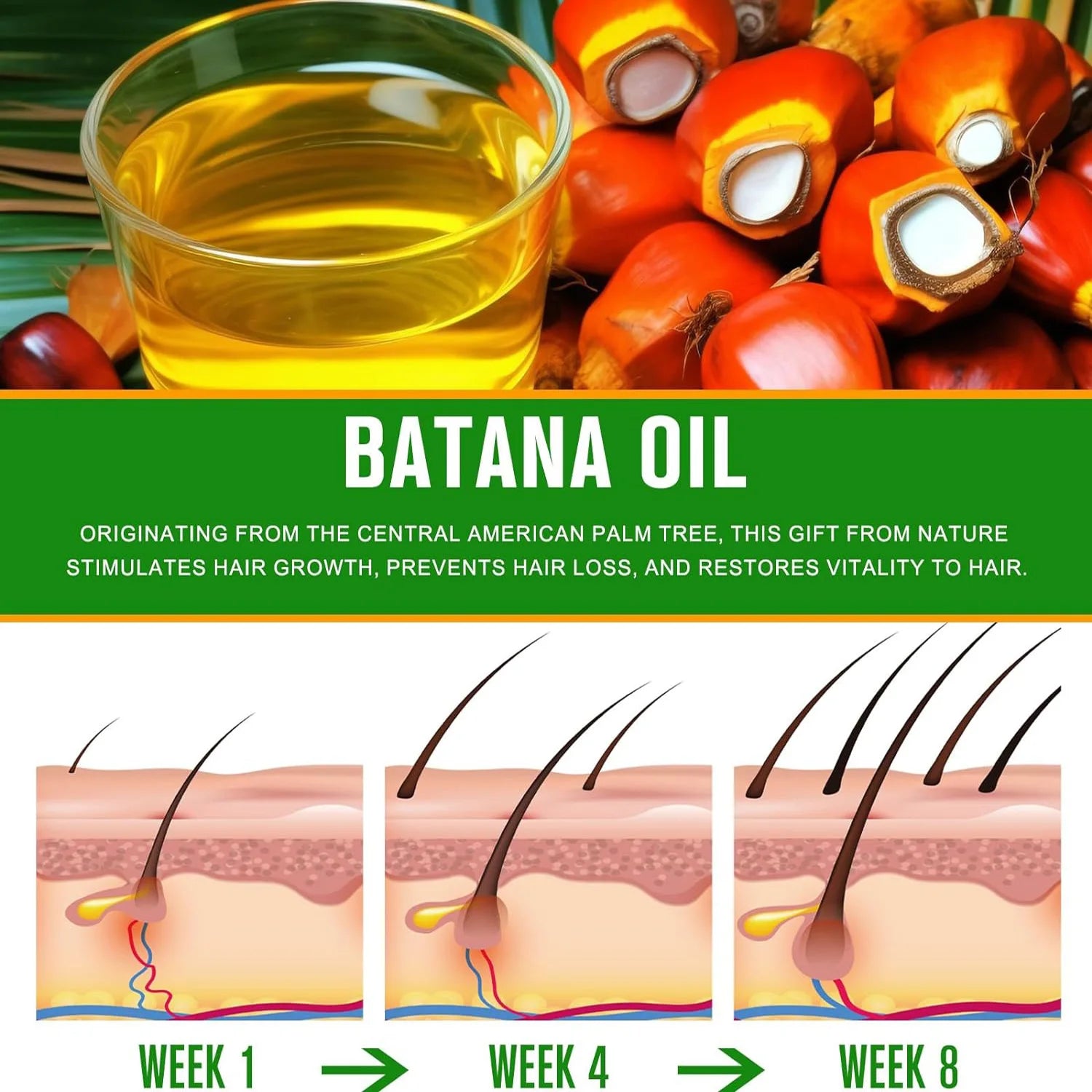 Batana Oil Hair Growth Treatment Natural Split End Repair Serum - 3