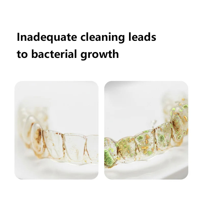 Portable Denture Cleaning Case with Rotary Brush