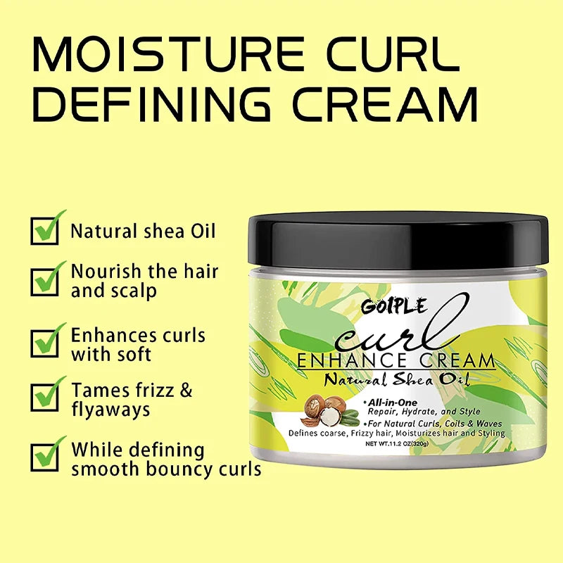 320g Shea Oil Hair Styling Cream for Curly and Wavy Hair Definition
